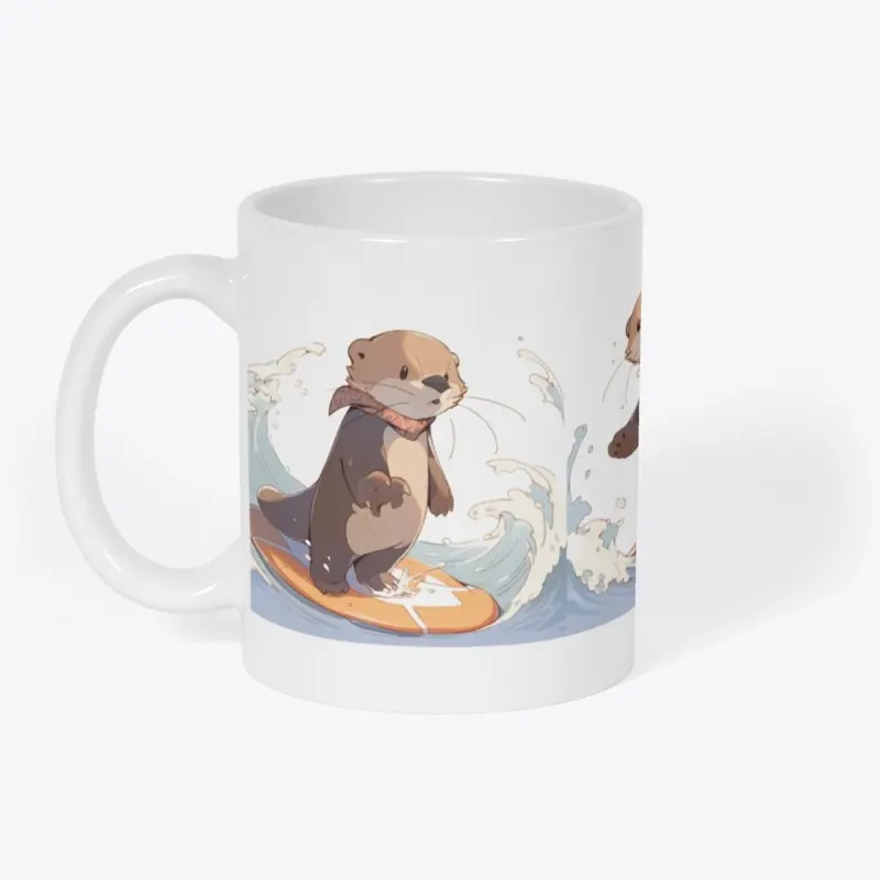 Surfing Sea Otter Mug - Ride the Waves!