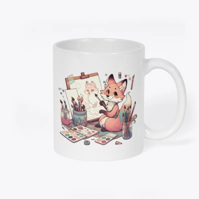 Fox Artist Mug - Creative Paws!